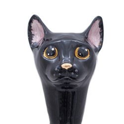 Casa Padrino Calzador de lujo Gato Negro con mango de madera de haya y empuñadura de latón esmaltado 50 cm