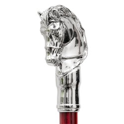 Casa Padrino Calzador de lujo con caballo plateado - Hecho a mano en Italia, varilla de PMMA, pala de ABS, mango de metal, 50cm Casa Padrino Calzador de lujo con caballo plateado - Hecho a mano en Italia, varilla de PMMA, pala de ABS, mango de metal, 50cm