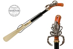 Casa Padrino Calzador de Lujo con Escorpión - Madera de Haya, Mango de Latón, 50 cm