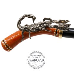 Casa Padrino Calzador de Lujo con Escorpión - Madera de Haya, Mango de Latón, 50 cm