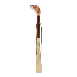 Casa Padrino Calzador de lujo con armiño - Mango de madera de haya, pala de ABS, empuñadura de latón esmaltado - 50cm Casa Padrino Calzador de lujo con armiño - Mango de madera de haya, pala de ABS, empuñadura de latón esmaltado - 50cm