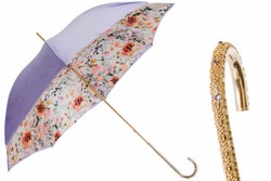 Casa Padrino Paraguas para mujer Fiori di Campo - Artesanía italiana, mango de latón, longitud 93cm, diámetro 102cm