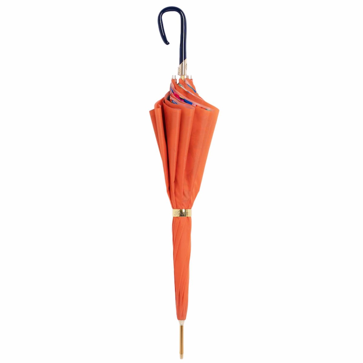 Casa Padrino Paraguas de Lujo Floral Naranja - Apertura Manual - 100% Poliéster - Mango de Acetato - 93cm x 102cm Casa Padrino Paraguas de Lujo Floral Naranja - Apertura Manual - 100% Poliéster - Mango de Acetato - 93cm x 102cm
