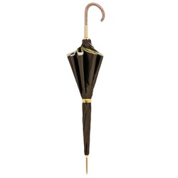 Casa Padrino Paraguas de lujo para mujer en caqui con flores y purpurina, mango de acetato, longitud 93 cm Casa Padrino Paraguas de lujo para mujer en caqui con flores y purpurina, mango de acetato, longitud 93 cm