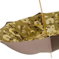 Casa Padrino Paraguas de lujo para mujer en caqui con flores y purpurina, mango de acetato, longitud 93 cm Casa Padrino Paraguas de lujo para mujer en caqui con flores y purpurina, mango de acetato, longitud 93 cm