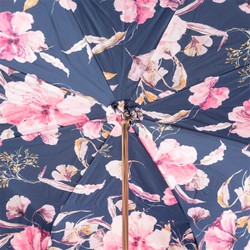 Casa Padrino Paraguas de lujo floral para mujer rosa, apertura manual, mango de acetato, longitud 93cm, diámetro 102cm