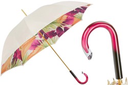 Casa Padrino Paraguas para mujer Tropical - Apertura manual - 100% poliester - Mango de acetato - Longitud 93cm - Diametro 102cm