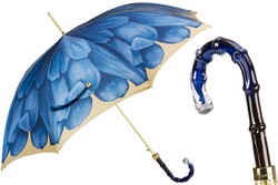 Casa Padrino Paraguas de lujo para mujer con Dalias Azules, Apertura automática, Mango de acetato, Longitud 93cm, Diámetro 102cm Casa Padrino Paraguas de lujo para mujer con Dalias Azules, Apertura automática, Mango de acetato, Longitud 93cm, Diámetro 102cm
