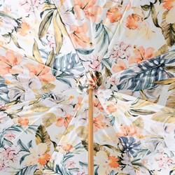 Casa Padrino Paraguas de lujo hecho a mano para mujer con estampado floral gris, longitud 93 cm, diámetro 102 cm Casa Padrino Paraguas de lujo hecho a mano para mujer con estampado floral gris, longitud 93 cm, diámetro 102 cm