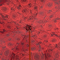 Casa Padrino Paraguas de lujo para mujer con ramo de rosas, doble tejido, mango de latón, 93cm