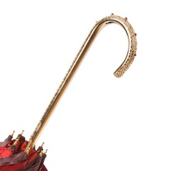Casa Padrino Paraguas de lujo para mujer con ramo de rosas, doble tejido, mango de latón, 93cm