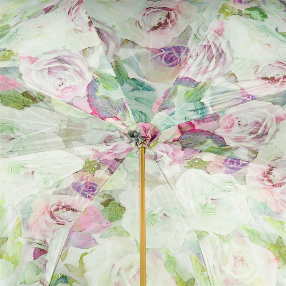 Casa Padrino Paraguas de lujo para mujer con rosas coloridas, tela doble, mango de latón, longitud 93 cm, diámetro 102 cm Casa Padrino Paraguas de lujo para mujer con rosas coloridas, tela doble, mango de latón, longitud 93 cm, diámetro 102 cm