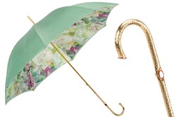 Casa Padrino Paraguas de lujo para mujer con rosas coloridas, tela doble, mango de latón, longitud 93 cm, diámetro 102 cm Casa Padrino Paraguas de lujo para mujer con rosas coloridas, tela doble, mango de latón, longitud 93 cm, diámetro 102 cm