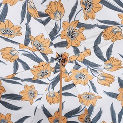 Casa Padrino Paraguas de lujo para mujer con flores amarillas, artesanal italiano, mango de latón, 93 cm x 102 cm