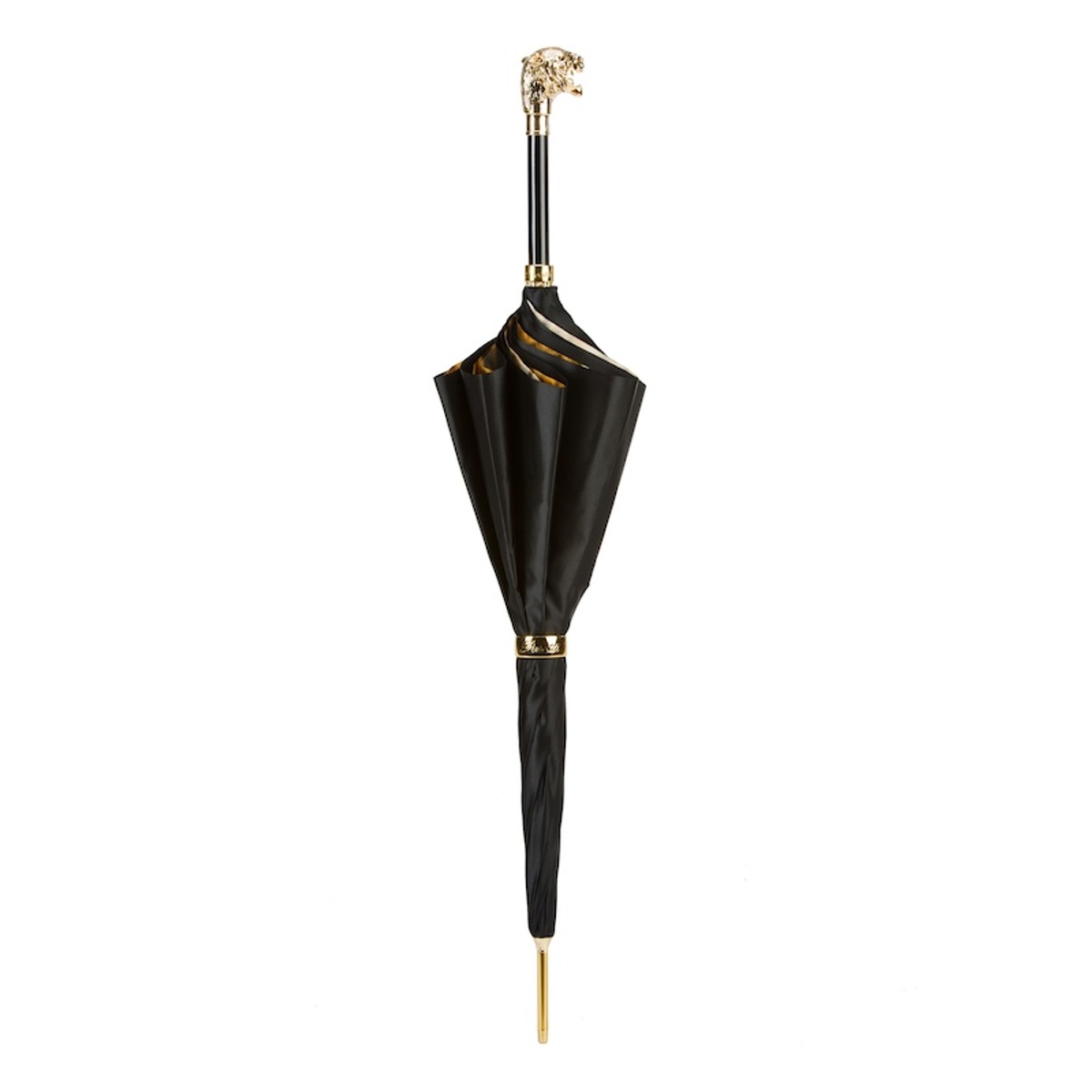 Casa Padrino Paraguas de lujo para mujer con estampado de leopardo - Hecho a mano en Italia, Mango de metal, Longitud 93cm, Diámetro 102cm Casa Padrino Paraguas de lujo para mujer con estampado de leopardo - Hecho a mano en Italia, Mango de metal, Longitud 93cm, Diámetro 102cm