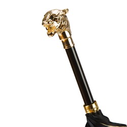 Casa Padrino Paraguas de lujo para mujer con estampado de leopardo - Hecho a mano en Italia, Mango de metal, Longitud 93cm, Diámetro 102cm Casa Padrino Paraguas de lujo para mujer con estampado de leopardo - Hecho a mano en Italia, Mango de metal, Longitud 93cm, Diámetro 102cm