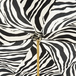 Casa Padrino Paraguas de lujo mujer estampado cebra marfil, doble tejido, mango de acetato, longitud 93cm, diámetro 102cm