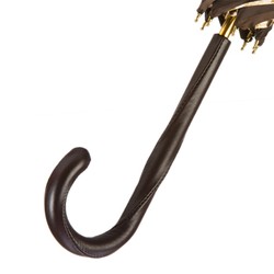 Casa Padrino Paraguas de lujo para mujer con estampado de tigre marrón, doble tejido, mango de cuero, longitud 93cm, diámetro 102cm Casa Padrino Paraguas de lujo para mujer con estampado de tigre marrón, doble tejido, mango de cuero, longitud 93cm, diámetro 102cm