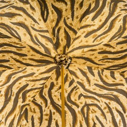 Casa Padrino Paraguas de lujo para mujer con estampado de tigre marrón, doble tejido, mango de cuero, longitud 93cm, diámetro 102cm Casa Padrino Paraguas de lujo para mujer con estampado de tigre marrón, doble tejido, mango de cuero, longitud 93cm, diámetro 102cm
