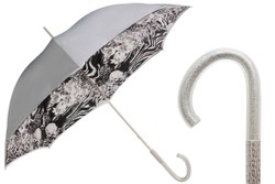 Casa Padrino Paraguas de lujo mujer Animalier con rosas plateadas, apertura manual, mango de acetato, 93cm, 102cm Casa Padrino Paraguas de lujo mujer Animalier con rosas plateadas, apertura manual, mango de acetato, 93cm, 102cm