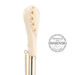 Casa Padrino Paraguas de lujo para mujer con estampado de leopardo, doble tejido, mango con cristales Swarovski, longitud 93cm, diámetro 102cm Casa Padrino Paraguas de lujo para mujer con estampado de leopardo, doble tejido, mango con cristales Swarovski, longitud 93cm, diámetro 102cm