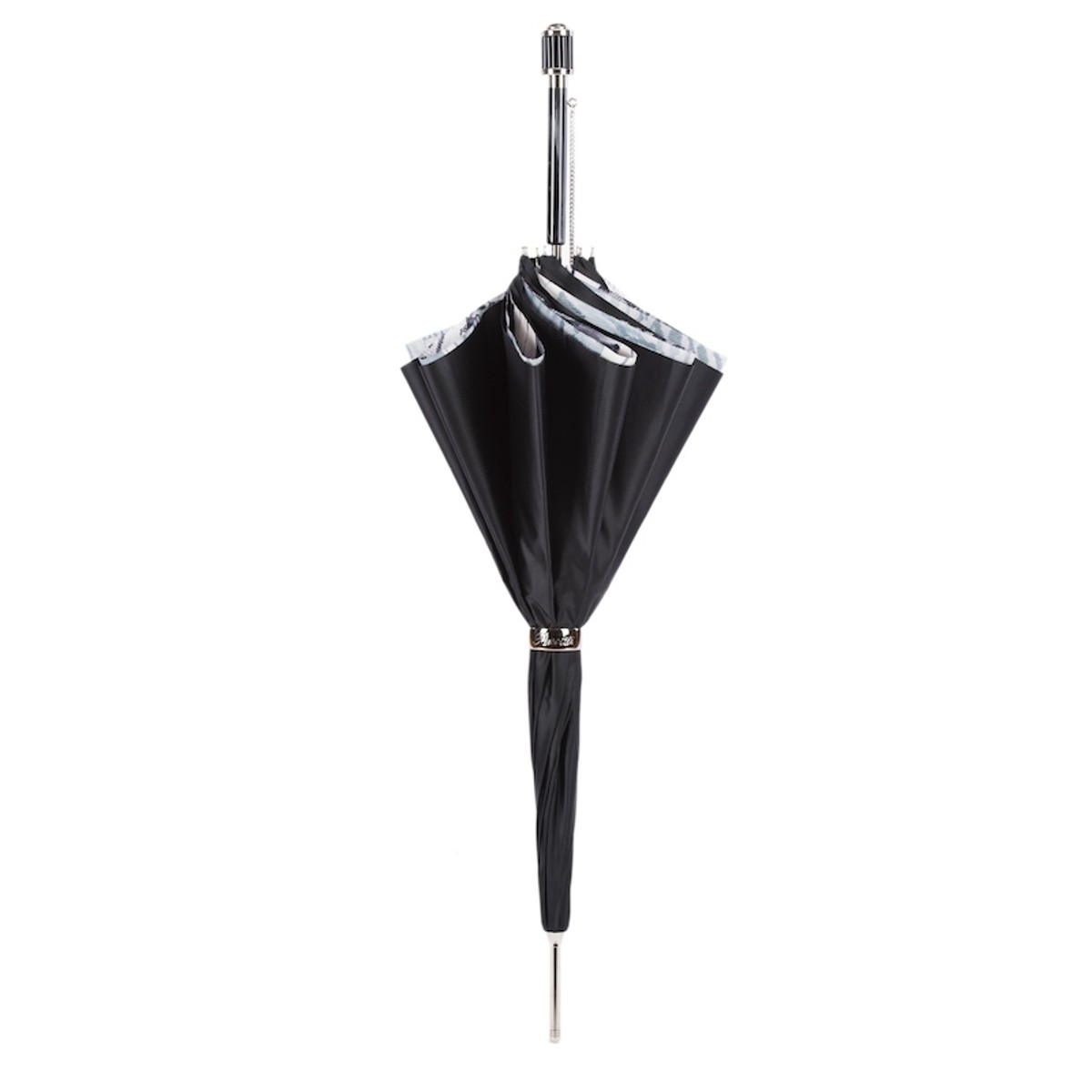 Casa Padrino Paraguas de lujo para mujer con estampado animal, doble tejido blanco y negro, longitud 93 cm, diámetro 102 cm Casa Padrino Paraguas de lujo para mujer con estampado animal, doble tejido blanco y negro, longitud 93 cm, diámetro 102 cm