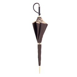 Casa Padrino Paraguas de lujo para mujer marrón con lunares, tejido doble, mango de acetato, longitud 93 cm Casa Padrino Paraguas de lujo para mujer marrón con lunares, tejido doble, mango de acetato, longitud 93 cm