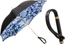 Casa Padrino Paraguas de lujo para mujer GLAMOUR - Hecho a mano en Italia - Apertura manual - 100% Poliéster - Mango de acetato - 93cm x 102cm