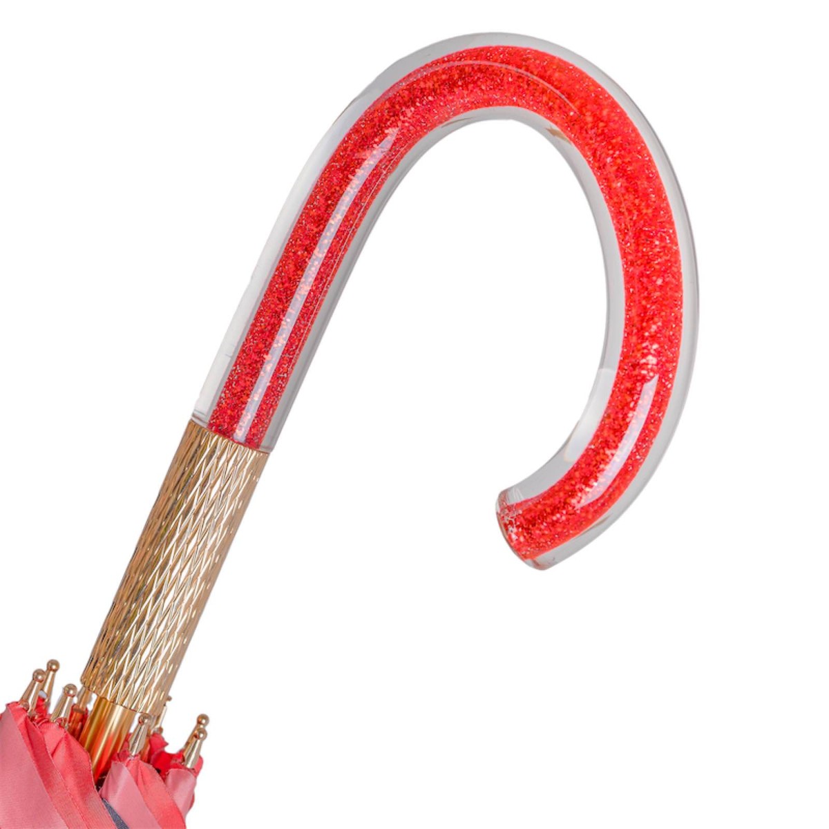 Casa Padrino Paraguas de lujo para mujer coral con interior de mariposas 93cm Casa Padrino Paraguas de lujo para mujer coral con interior de mariposas 93cm