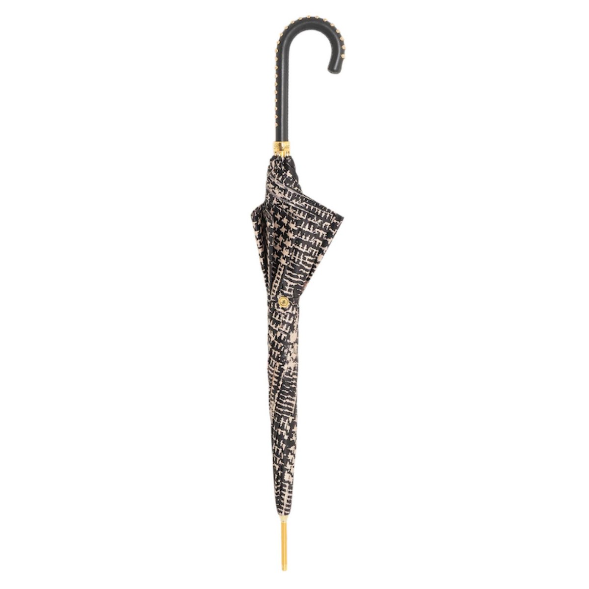 Casa Padrino Paraguas de lujo para mujer Nebbia hecho a mano en Italia con mango de cuero - 93cm x 102cm Casa Padrino Paraguas de lujo para mujer Nebbia hecho a mano en Italia con mango de cuero - 93cm x 102cm
