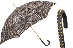 Casa Padrino Paraguas de lujo para mujer Nebbia hecho a mano en Italia con mango de cuero - 93cm x 102cm Casa Padrino Paraguas de lujo para mujer Nebbia hecho a mano en Italia con mango de cuero - 93cm x 102cm