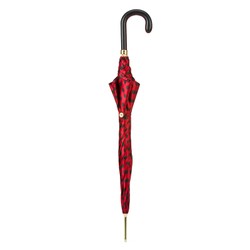 Casa Padrino Paraguas de lujo para mujer a Topos Rojo Negro 93cm Diámetro 102cm Casa Padrino Paraguas de lujo para mujer a Topos Rojo Negro 93cm Diámetro 102cm