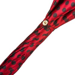 Casa Padrino Paraguas de lujo para mujer a Topos Rojo Negro 93cm Diámetro 102cm Casa Padrino Paraguas de lujo para mujer a Topos Rojo Negro 93cm Diámetro 102cm