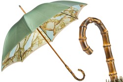 Casa Padrino Paraguas para mujer con motivos de estribos y mango de bambú - Doble tejido - 93cm x 102cm