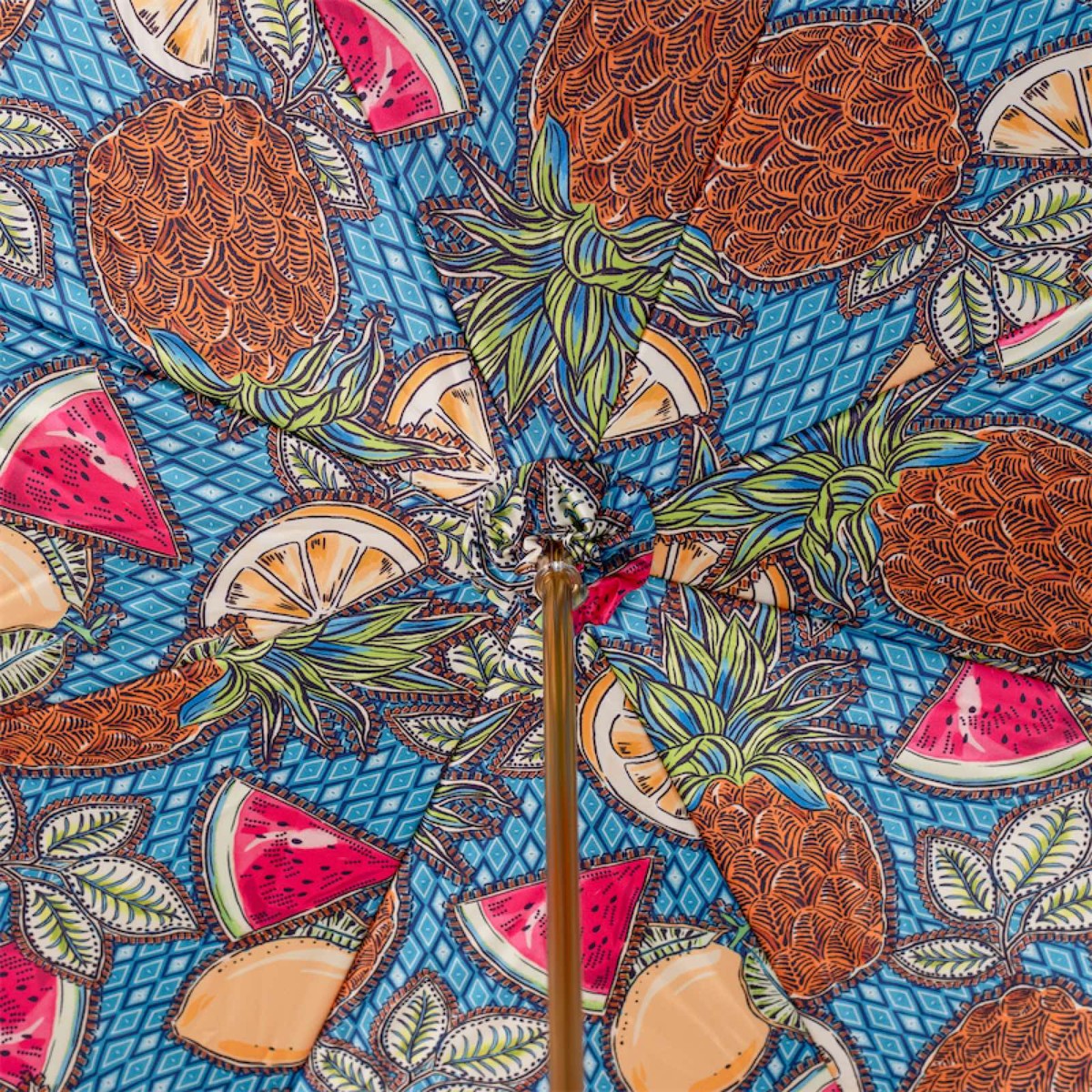 Casa Padrino Paraguas de lujo para mujer con motivo de frutas, mango de bambú, longitud 93 cm, diámetro 102 cm Casa Padrino Paraguas de lujo para mujer con motivo de frutas, mango de bambú, longitud 93 cm, diámetro 102 cm