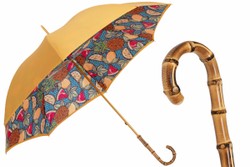 Casa Padrino Paraguas de lujo para mujer con motivo de frutas, mango de bambú, longitud 93 cm, diámetro 102 cm Casa Padrino Paraguas de lujo para mujer con motivo de frutas, mango de bambú, longitud 93 cm, diámetro 102 cm