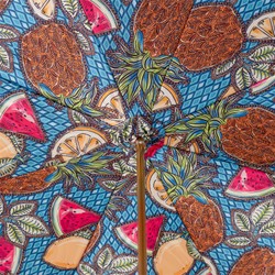 Casa Padrino Paraguas de lujo para mujer con motivo de frutas, mango de bambú, longitud 93 cm, diámetro 102 cm Casa Padrino Paraguas de lujo para mujer con motivo de frutas, mango de bambú, longitud 93 cm, diámetro 102 cm