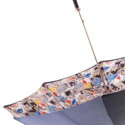 Casa Padrino Paraguas de lujo mujer Cabeza Siciliana - Apertura manual - 100% Poliéster - Mango de latón esmaltado - 93cm x 102cm