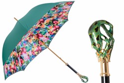 Casa Padrino Paraguas de lujo para mujer con rana - Apertura manual - Mango de latón esmaltado - 93cm x 102cm Casa Padrino Paraguas de lujo para mujer con rana - Apertura manual - Mango de latón esmaltado - 93cm x 102cm