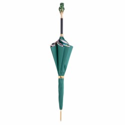Casa Padrino Paraguas de lujo para mujer con rana - Apertura manual - Mango de latón esmaltado - 93cm x 102cm Casa Padrino Paraguas de lujo para mujer con rana - Apertura manual - Mango de latón esmaltado - 93cm x 102cm