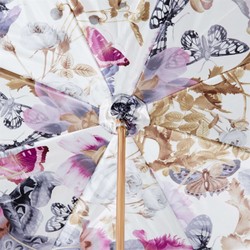 Casa Padrino Paraguas de lujo para mujer con mariposa violeta - Hecho a mano en Italia - Longitud 93cm Diámetro 102cm