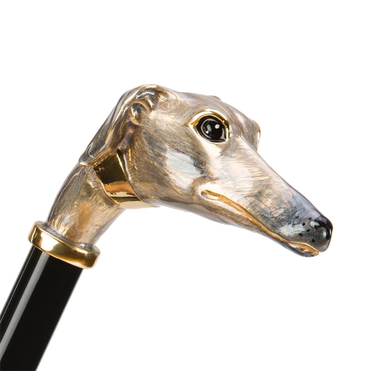 Casa Padrino Paraguas de lujo para mujer con asa de galgo - Apertura manual - 100% Poliéster - Latón esmaltado - 93cm x 102cm Casa Padrino Paraguas de lujo para mujer con asa de galgo - Apertura manual - 100% Poliéster - Latón esmaltado - 93cm x 102cm
