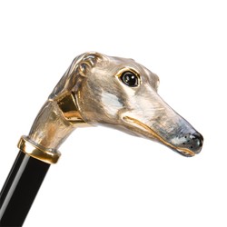 Casa Padrino Paraguas de lujo para mujer con asa de galgo - Apertura manual - 100% Poliéster - Latón esmaltado - 93cm x 102cm Casa Padrino Paraguas de lujo para mujer con asa de galgo - Apertura manual - 100% Poliéster - Latón esmaltado - 93cm x 102cm