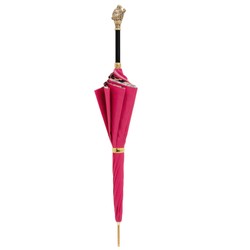Casa Padrino Paraguas de lujo leopardo para mujer - Apertura manual - 100% Poliéster - Mango de latón esmaltado - Longitud: 93cm Casa Padrino Paraguas de lujo leopardo para mujer - Apertura manual - 100% Poliéster - Mango de latón esmaltado - Longitud: 93cm