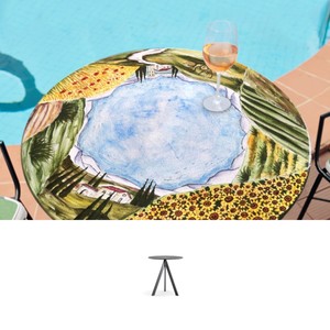 Casa Padrino Luxury Art Nouveau Garden Table Umbrian Landscape Ø 80 cm - Round Dining Table in Hand-Painted Lava Stone - Restaurant Furniture - Made in Italy Casa Padrino Luxury Art Nouveau Garden Table Umbrian Landscape Ø 80 cm - Round Dining Table in Hand-Painted Lava Stone - Restaurant Furniture - Made in Italy