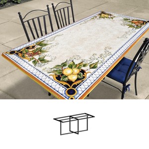 Casa Padrino Luxury Art Nouveau Garden Table Lemon Branches 180 x 90 cm - Rectangular Dining Table in Hand-Painted Lava Stone - Restaurant Furniture - Made in Italy Casa Padrino Luxury Art Nouveau Garden Table Lemon Branches 180 x 90 cm - Rectangular Dining Table in Hand-Painted Lava Stone - Restaurant Furniture - Made in Italy