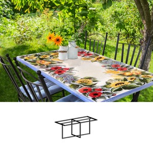 Casa Padrino Mesa de Jardín Art Nouveau de Lujo Amapolas y girasoles 160 × 80 cm - Mesa de comedor rectangular en piedra volcánica pintada a mano - Muebles de restaurante - Made in Italy Casa Padrino Mesa de Jardín Art Nouveau de Lujo Amapolas y girasoles 160 × 80 cm - Mesa de comedor rectangular en piedra volcánica pintada a mano - Muebles de restaurante - Made in Italy