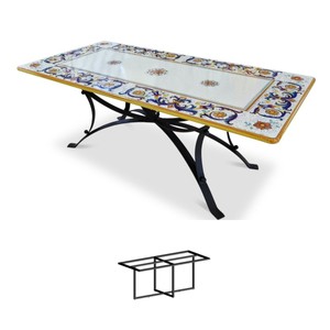Casa Padrino Luxury Art Nouveau Garden Table Ornamental Border 200 x 100 cm - Rectangular Dining Table in Hand-Painted Lava Stone - Restaurant Furniture - Made in Italy Casa Padrino Luxury Art Nouveau Garden Table Ornamental Border 200 x 100 cm - Rectangular Dining Table in Hand-Painted Lava Stone - Restaurant Furniture - Made in Italy