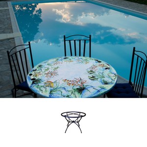 Casa Padrino Luxury Art Nouveau Garden Table Seabed Ø 120 cm - Round Dining Table in Hand-Painted Lava Stone - Restaurant Furniture - Made in Italy Casa Padrino Luxury Art Nouveau Garden Table Seabed Ø 120 cm - Round Dining Table in Hand-Painted Lava Stone - Restaurant Furniture - Made in Italy