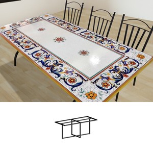 Casa Padrino Luxury Art Nouveau Garden Table Ornamental Frame 200 x 100 cm - Rectangular Dining Table in Hand-Painted Lava Stone - Restaurant Furniture - Made in Italy Casa Padrino Luxury Art Nouveau Garden Table Ornamental Frame 200 x 100 cm - Rectangular Dining Table in Hand-Painted Lava Stone - Restaurant Furniture - Made in Italy